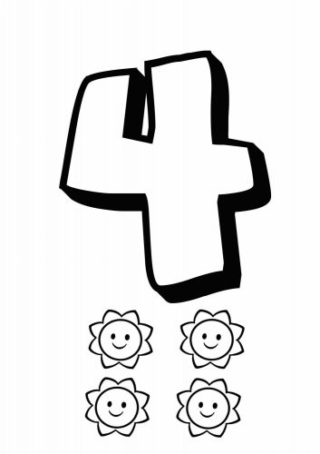 цифра 4 раскраски